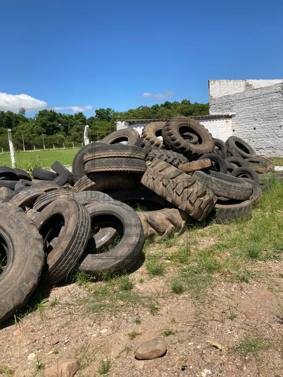 LOTE 018 - Sucata de pneus variados em torno de 188 pneus. Avaliado em R$ 200,00.