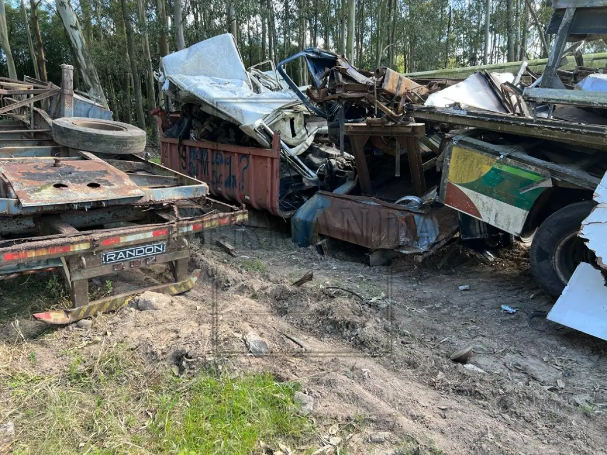 LOTE 046 - Lote composto por sucata de ferro dentro da caçamba vermelha e anexo. Lote avaliado em R$ 2.000,00.