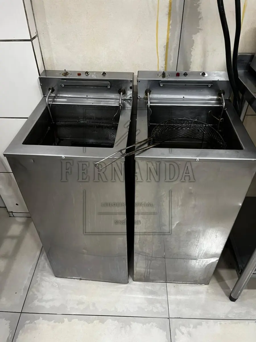 LOTE 010 - 02 (duas) fritadeiras, reavaliadas em R$ 540,00 cada e R$ 1.080,00 o conjunto;